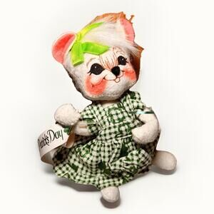 Annalee Doll St. Patrick's Day 6” MOUSE With Sash 2002